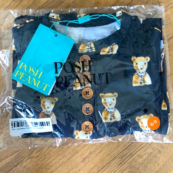 Posh Peanut 🧸 FRED Long Sleeve Henley Romper - Picture 4 of 6